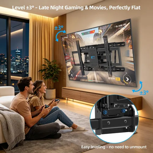 Miniatura 6 de HOME VISION Full Motion Articulating TV Wall Mount for 37-90 Inch TVs, Fits 24" Wood Studs (8-24"), Heavy Duty TV Bracket Holds 132 lbs, Mounts