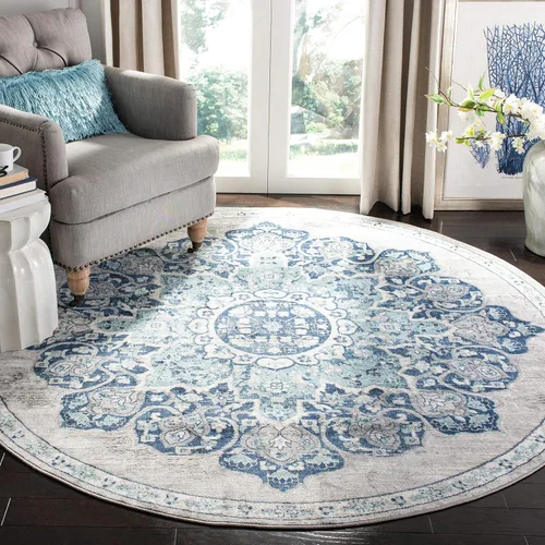 Miniatura 9 de SAFAVIEH Brentwood Collection - Alfombra decorativa de 2 x 4 pies, diseño desgastado de medallón, no desprende pelusa y de fácil cuidado, ideal
