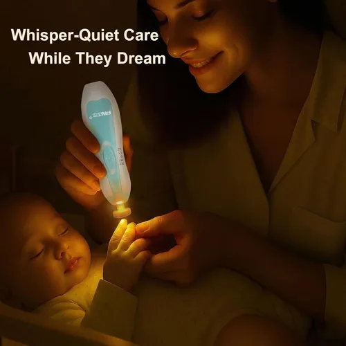 Miniatura 4 de Fansidi Cortadora de uñas eléctrica, lima de uñas fácil y segura para bebés recién nacidos, uso nocturno silencioso, cabezales de molienda de 4