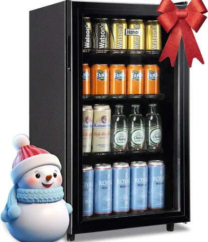 Miniatura 9 de WANAI Mini refrigerador de 60 latas, refrigerador de bebidas, puerta de vidrio, enfriador de bebidas para cervezas, exprimidor de vino, estantes