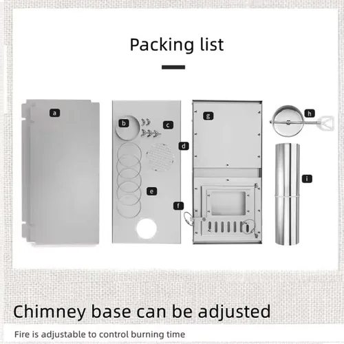 Miniatura 4 de Estufa de camping para carpas calientes, horno plegable, estufa de leña de acero inoxidable con tubo plegable, estufa de leña portátil para camping