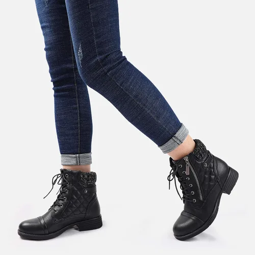 Miniatura 2 de STQ Botas de combate con cordones para mujer