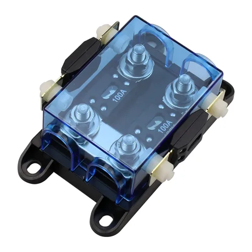 Portafusibles MEGA/AMG de 2 vías con paquete de 4 fusibles atornillados 100A para reparación de automóviles, posicionamiento GPS