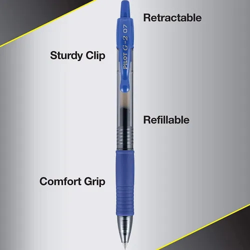 Miniatura 4 de Bolígrafos Pilot G2 Premium de tinta gel, punta fina de 0.7 mm, color azul, punta fina, paquete de 14 - Ideales para la escuela, para llevar un