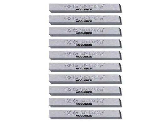 Miniatura 12 de Accusize Industrial Tools 1/2 x 1/2 x 4 pulg. (Ancho por Altura por TOL) Broca de herramienta HSS+5% M35 Cobalto para torno, 5095-0032