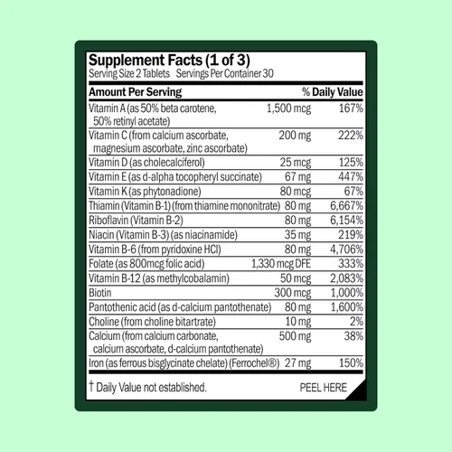 Miniatura 3 de WellWithAll Multivitamínico para mujer Suplemento diario con vitaminas esenciales, minerales y hierro Apoya la inmunidad, la salud cardíaca