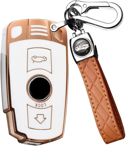Miniatura 12 de ontto Funda de llave de TPU para llavero de coche Compatible con BMW 1 3 5 Serie E90 E92 E93 X5 X6 Z4 E90 Protector antiarañazos para llave Negro L