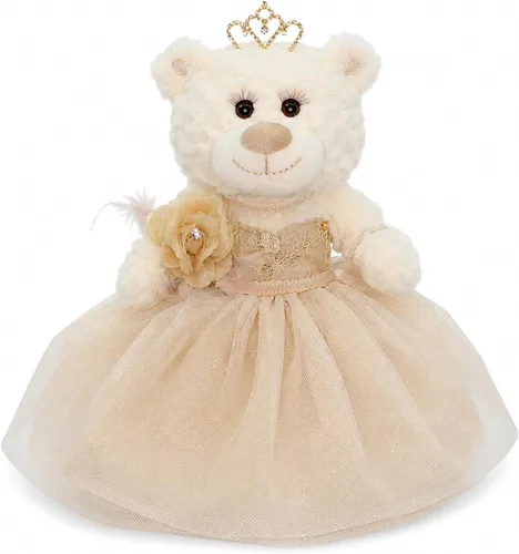 Miniatura 16 de Muñeca de centro de mesa de oso de quinceañera de 12 pulgadas con elegante vestido de tul en capas y soporte ajustable, regalo de decoraciones