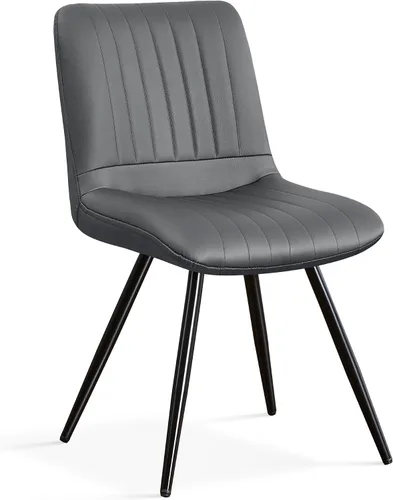 Miniatura 61 de Sillas de comedor, modernas sillas de comedor con cojines gruesos, sillas tapizadas de piel sintética para cocina, comedor con patas de metal