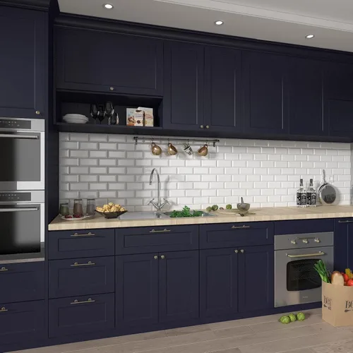 Miniatura 5 de Decotalk Papel tapiz de 30 x 120 pulgadas, tipo despegar y pegar, azul oscuro, adhesivo, para paredes, dormitorio o armarios, se puede retirar