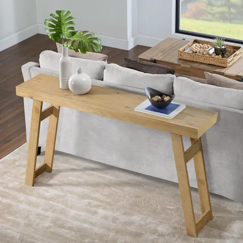 Miniatura 12 de Alaterre Furniture Lawas - Mesa consola de madera maciza – Mesa de entrada moderna de 56 pulgadas – Muebles de sala de estar de fácil montaje