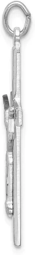 Miniatura 2 de Colgante de cruz de Cristo resucitado con textura de plata de ley 925 maciza, Metal