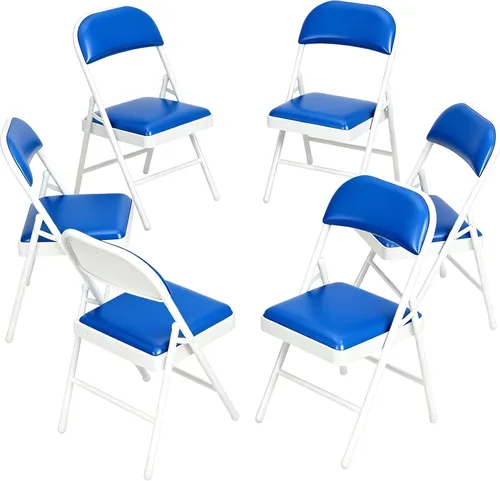 Miniatura 29 de Juego de sillas plegables acolchadas, sillas plegables ligeras, sillas plegables resistentes para comedor, cocina, patio de jardín, fiestas y Negro