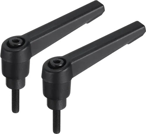 uxcell 2 piezas de manija de palanca de sujeción ajustable M4 x 16 mm de óxido negro en acero al carbono con rosca macho perno manual con palanca de