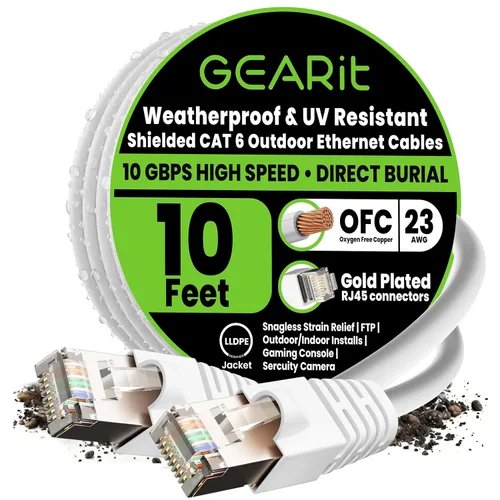 Miniatura 12 de GEARit Cable Ethernet Cat6 para exteriores (75 pies), 23AWG cobre puro, FTP, LLDPE, impermeable, enterramiento directo, subterráneo, resistente a