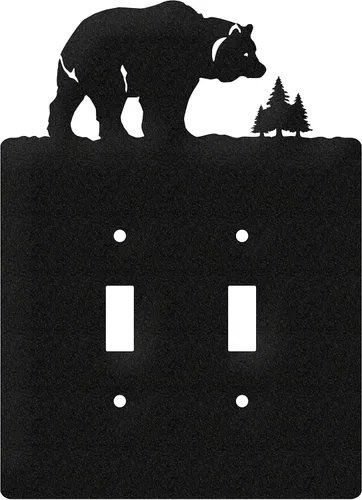 Miniatura 5 de SWEN Products Bear Wildlife - Placa de pared (interruptor simple, negro)
