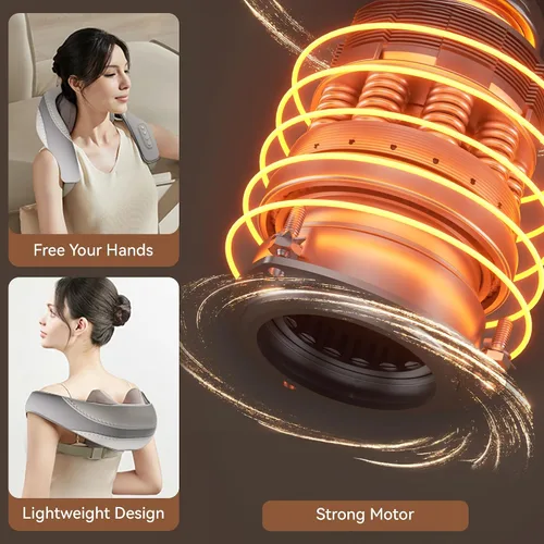 Miniatura 6 de Shiatsu Masajeador de cuello y hombros con calor para aliviar el dolor de tejido profundo, masajeadores portátiles para cuello y espalda, regalos
