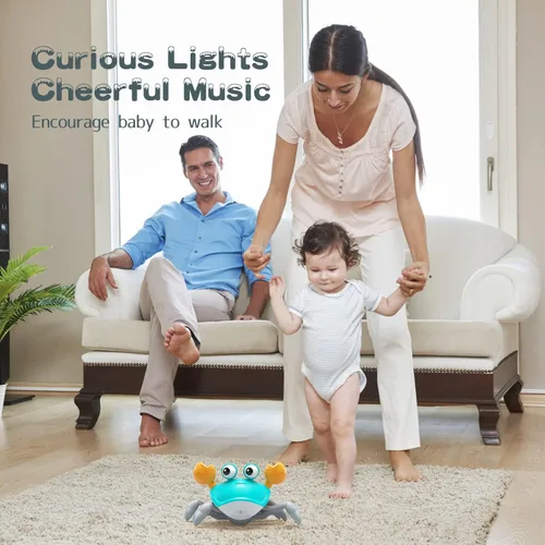 Miniatura 3 de Yeaye Juguetes de Cangrejo para Bebés que Rastrean - Juguetes para el Tiempo de Barriga Regalos para 3 4 5 6 7 8 9 10 11 12 Niño Niña con Sistema