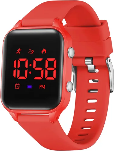 Miniatura 17 de Relojes digitales para niños y niñas, reloj deportivo con rastreador de fitness, podómetro, alarmas, cronómetro, no necesita aplicación, reloj