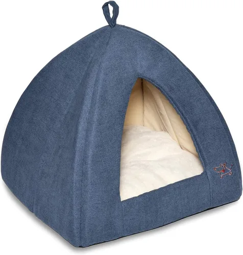 Miniatura 13 de Best Pet Supplies Casa para Perros Cama Alfombra de Jaula Carpa Interior Redonda Suave de Felpa para Razas Pequeñas, Medianas y Grandes - Beige