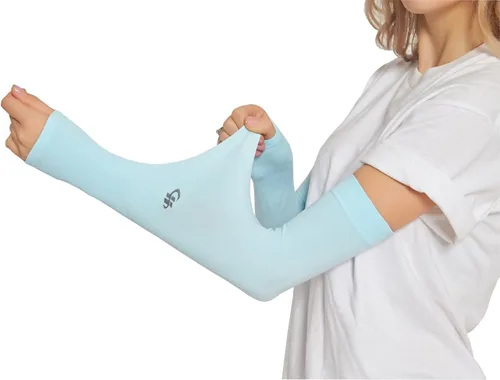 Miniatura 6 de HOPESHINE Mangas de enfriamiento de brazo UPF 50+ Protección UV Compresión Ciclismo Deportes al aire libre 5 pares 5-pares