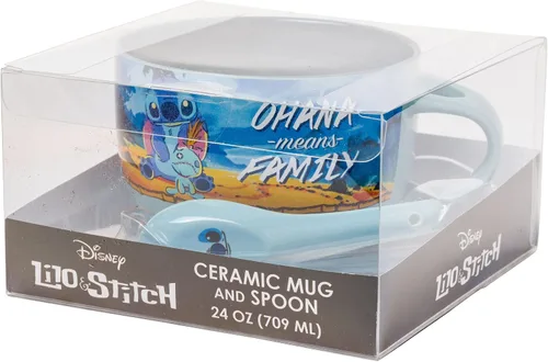 Miniatura 5 de Silver Buffalo Lilo and Stitch With Scrump Ohana Means Family - Juego de cucharas de cerámica para sopa, 24 onzas Lilo & Stitch: Ohana Means Family