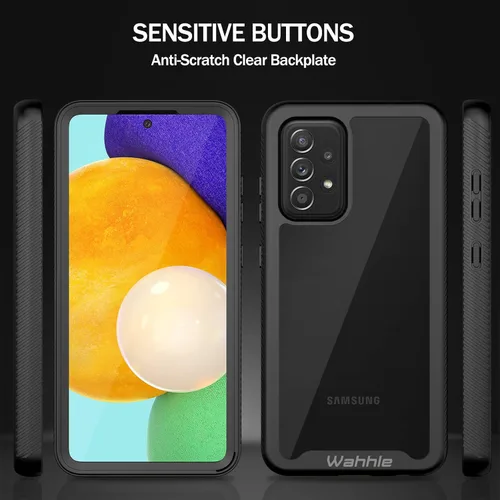Miniatura 5 de Compatible con Funda Samsung Galaxy A52, Protector de Pantalla Integrado de Cuerpo Completo a Prueba de Golpes Ajuste Delgado Parachoques Funda