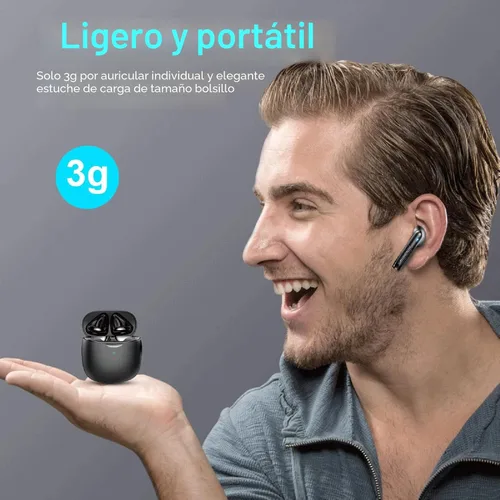 Miniatura 5 de Auriculares inalámbricos, auriculares Bluetooth 5.4 con graves estéreo, auriculares Bluetooth en el oído con cancelación de ruido y micrófono
