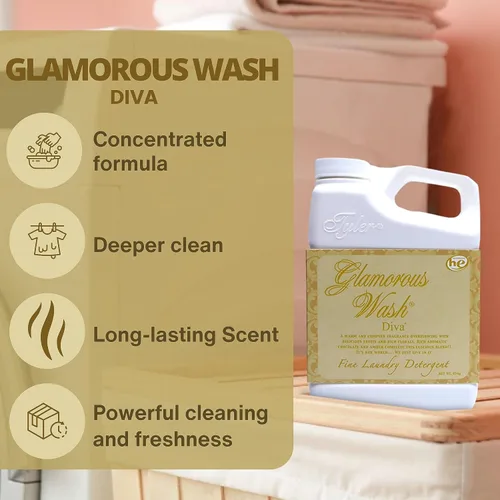 Miniatura 3 de Worldwide Nutrition Paquete Compatible con Tyler Glamorous Wash Diva Detergente Líquido para la Ropa - Lavable a Mano y a Máquina Detergente