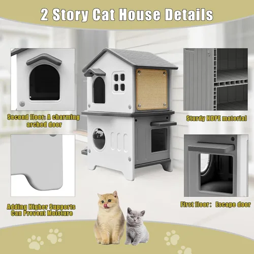Miniatura 3 de Casa aislada para gatos al aire libre con forro