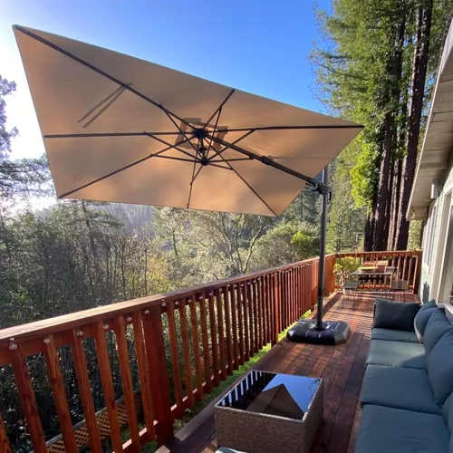 Miniatura 67 de PURPLE LEAF Sombrilla de Patio de 8 Pies para Exteriores Sombrilla Cantilever Cuadrada de Aluminio Sombrilla Offset con Rotación de 360 Grados
