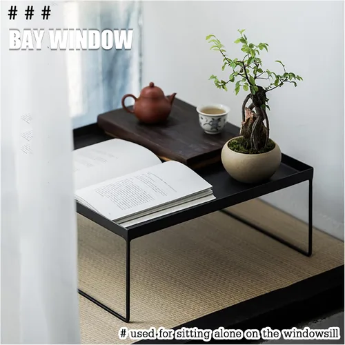 Miniatura 3 de Mesa de té Cofee Mesa de Centro para Sala moderna y minimalista mesa de té de oficina con madera rectangular y marcos de metal estables, para sala