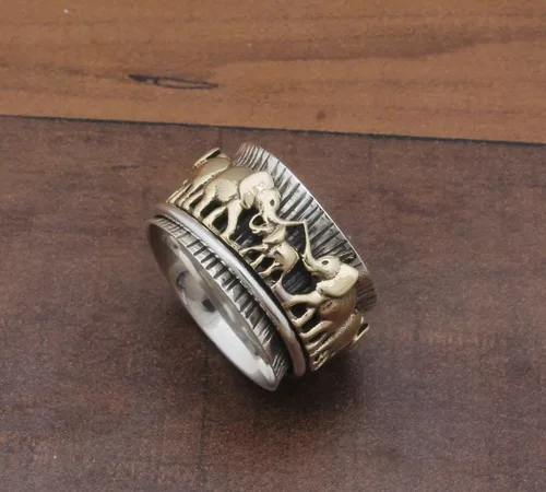 Miniatura 49 de Boho Spinner Ring, Mothers Day Gift, Silver 925 Women Ring, Sterling Silver 925 Ring, Fidget Spinner Ring,Women Silver Anxiety Ring