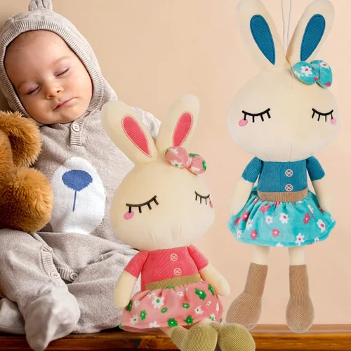 Miniatura 9 de Juego de 2 peluches de conejo de Pascua para niños, 18.3 pulgadas, juguetes de conejo grande, bonitos regalos de cumpleaños para niños y niñas, rosa