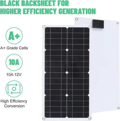 Miniatura 2 de Pilipane Cargador de batería solar de 250 W con controlador de carga de 10 A, kit de panel solar portátil, kit de panel solar monocristalino