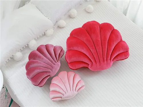 Miniatura 2 de Almohada decorativa de terciopelo SeaShell para cama, sofá, hogar, oficina, algodón