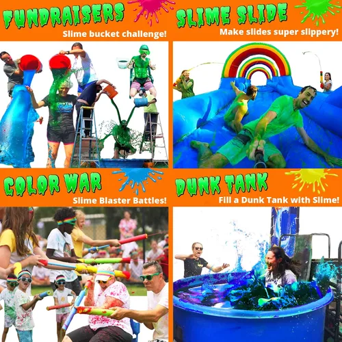 Miniatura 6 de PARTY GOAT Polvo de Slime Instantáneo. Mezcla de Slime Azul a Granel de 25 Galones para Pistolas de Agua o Blasters. Haz una Piscina, Cubos Grandes