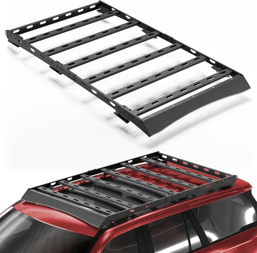 Miniatura 12 de Soporte de techo para Toyota 4Runner 2010-2024 5ª generación, cesta de carga de longitud completa resistente con barras transversales, estante