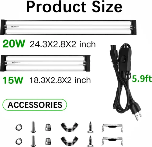 Miniatura 8 de T8 UVB - Kit combinado de iluminación de bombilla HO UVB, luz UVB 10.0 para reptiles, terrario, campana UVA UVB, lámpara de desierto para tanque
