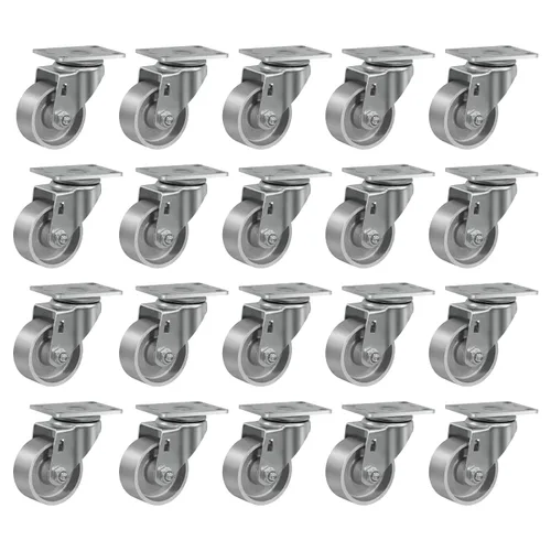 Miniatura 22 de Ruedas industriales resistentes de 3 x 1.25 pulgadas, capacidad de 350 libras, ruedas de hierro fundido y marco de acero para carros, carritos