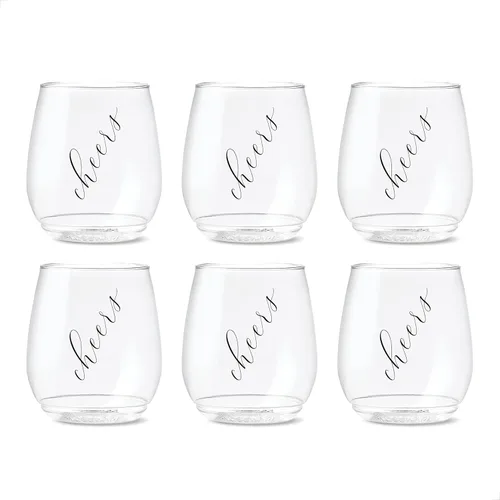 Miniatura 9 de TOSSWARE POP Vino Classic Cheers Series de 14 onzas, color, juego de 6, calidad premium, reciclables, irrompibles y de plástico transparente