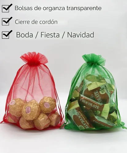 Miniatura 4 de Jexila 120 bolsas de organza transparente de 5 x 7 pulgadas, bolsas de regalo con cordón de malla pequeñas para joyas, bodas, fiestas, baby shower
