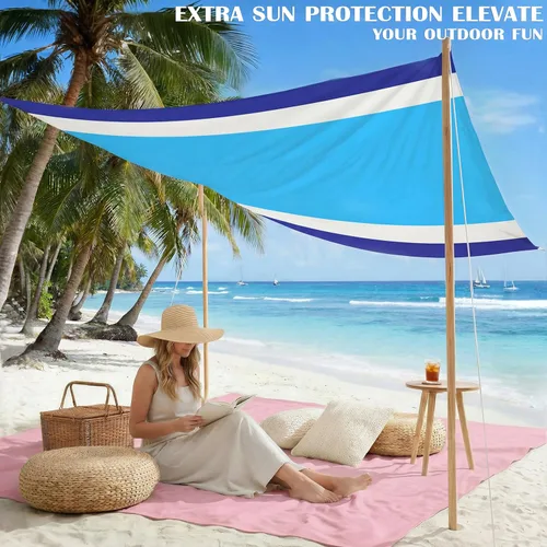 Miniatura 107 de Famstar Beach Blanket Oversized Extra Large 78"X81"/10'X9',Waterproof Sandproof Beach Blanket 2-8 Adults Lightweight Durable for Travel Camping