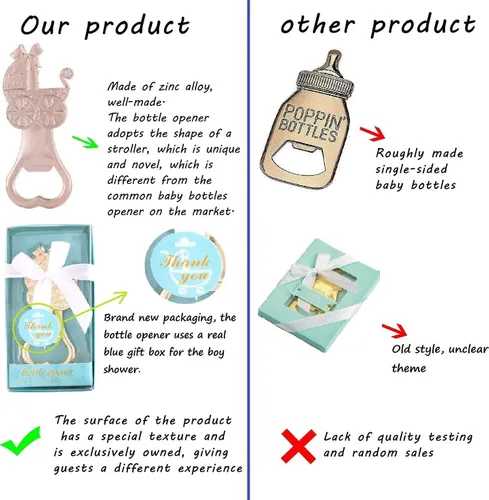 Miniatura 3 de Paquete de 30 abridores de botellas para bebés recién nacidos, regalos de regreso para fiestas de baby shower, regalos de regreso para invitados