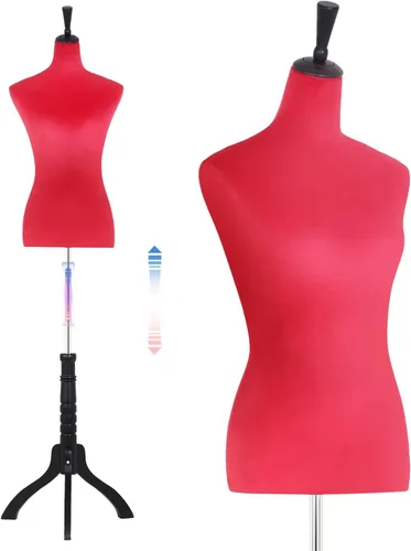 Miniatura 9 de Cuerpo de maniquí femenino, forma de vestido de 60 a 67 pulgadas, maniquí de costura, maniquí de torso con base de trípode de madera, maniquí