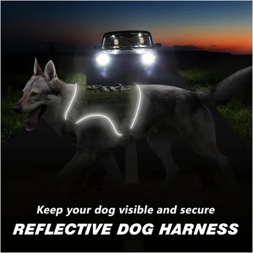Miniatura 3 de AntiEscape Dog Harness for Large Breeds Padding Reflective Adjusting Chest Strap Pet Walking Gear for Outdoor Activity Dog Harness with Ergonomic