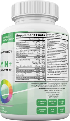 Miniatura 3 de Keto Multivitamínico para mujeres y hombres, 35 ingredientes potentes y puros, vitamina C, vitamina D, vitamina A, vitamina E y zinc para apoyo