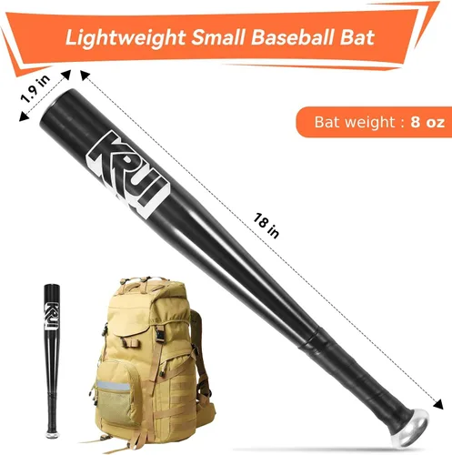 Miniatura 4 de KRUI - Bate de béisbol de aluminio, bate de autodefensa de 45,7 cm, bate ligero para el comprobador de neumáticos, pesca, para mantener en el hogar