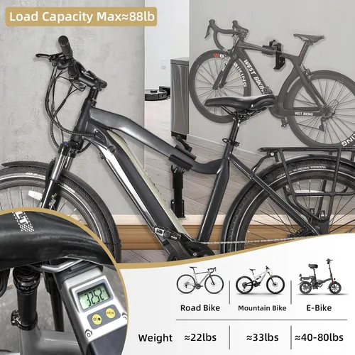 Miniatura 2 de West Biking Soporte para bicicleta (máximo 88 libras) para mantenimiento con abrazadera ajustable, soporte de reparación de bicicletas para un fácil