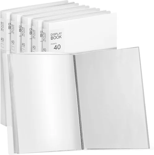 Miniatura 11 de Marspark - Carpeta de 4 piezas con fundas de plástico grande de 8.5" x 11", libro de presentación de 40 bolsillos con 80 páginas, carpeta